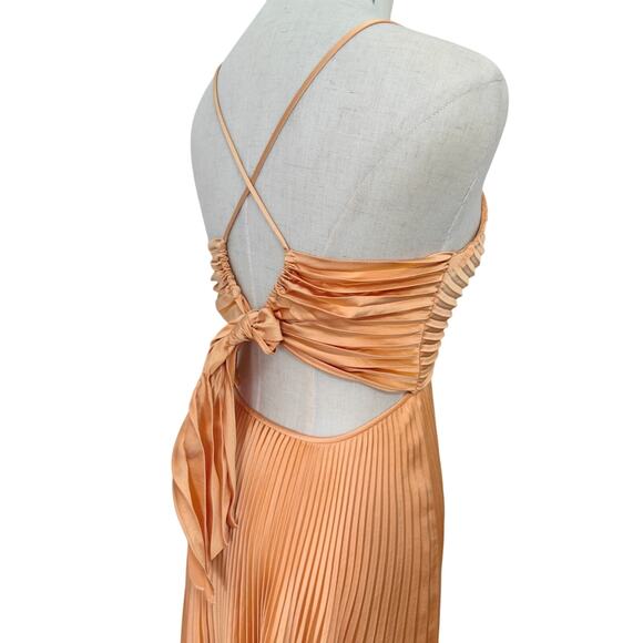 ALC Aries Pleated Maxi Dress in Mandarin Orange US 6 - Picture 9 of 10